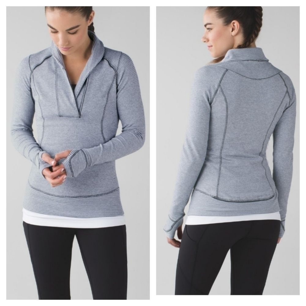 Lululemon Think Fast Pullover Striped Long Sleeve Sweater